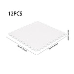 12pcs Interlocking Foam Play Mats For Kids – Soft, 30cm X 30cm Puzzle Floor Tiles | White