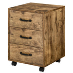 Mobile File Cabinet With 3 Drawers Under Desk | One Size | Brown