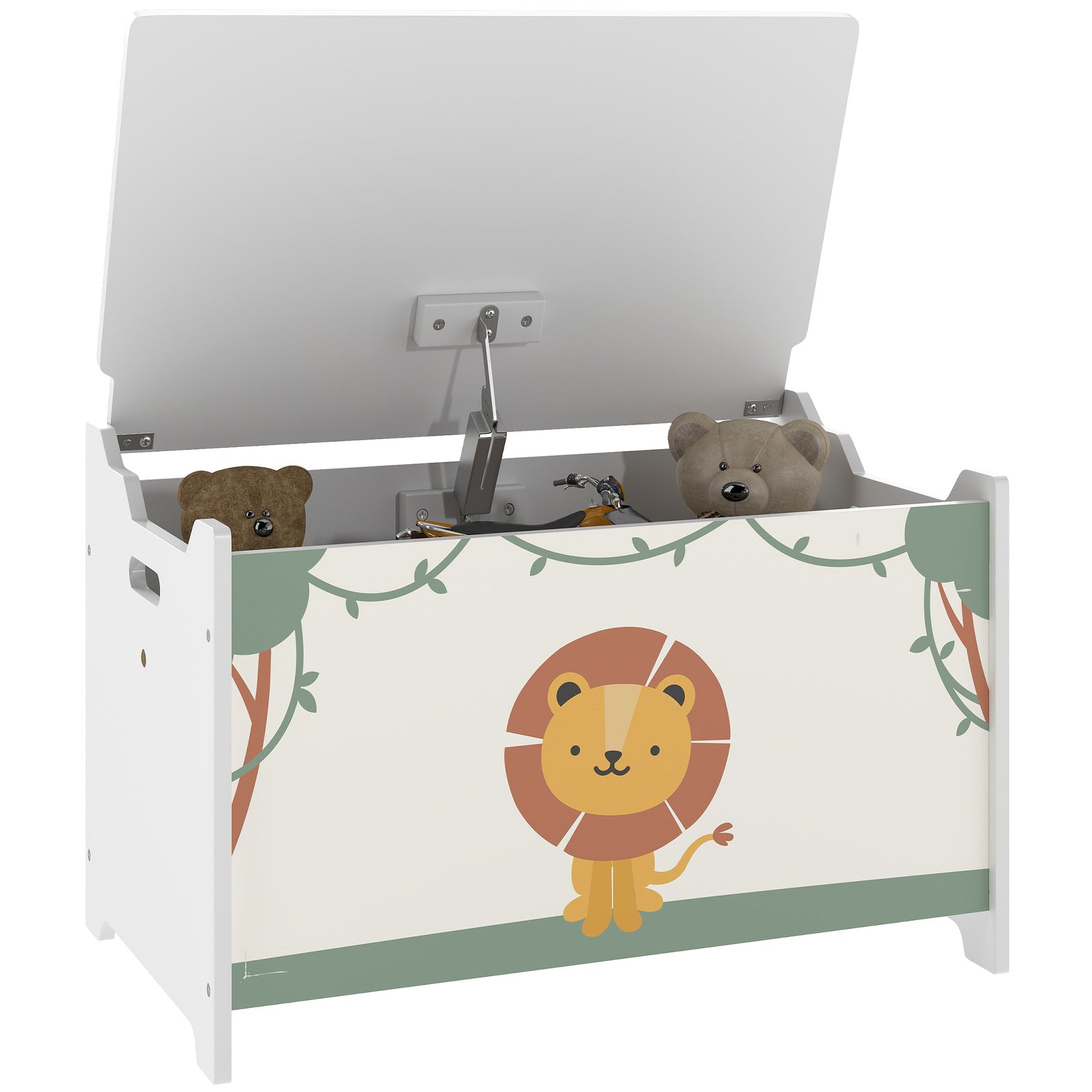 Toy Box With Lid, Safety Hinges For Kids, Nursery, Bedroom | Green
