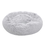Dia 60cm Calming Donut Plush Dog Cuddler Bed Round Dog Bed | Large | Berkeley (Grey & White)