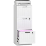 3 Drawer File Cabinet With Lock And Adjustable Hanging Bars | White