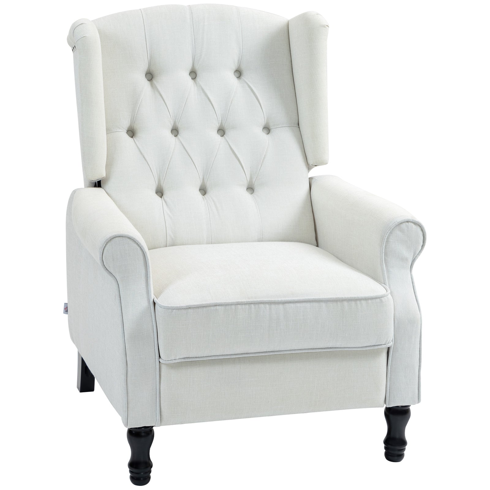 Manual Reclining Armchair W/ Footrest | Cream