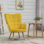 Accent Chair Velvet-touch Tufted Wingback Armchair | One Size | Yellow