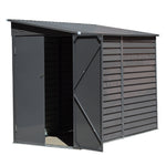 Durable Zinc Steel Metal Garden Shed 4.7×8.86ft – Waterproof Outdoor Storage House For Tools And Garden Equipment, Grey | Grey