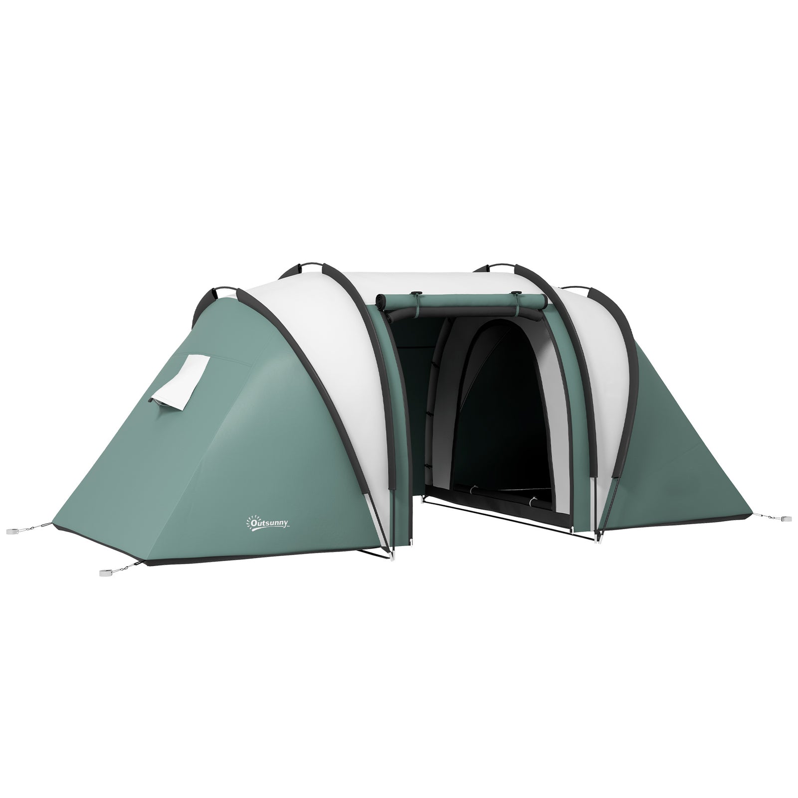 2 Bedroom Camping Tent With Living Area, 3000mm Waterproof | Green