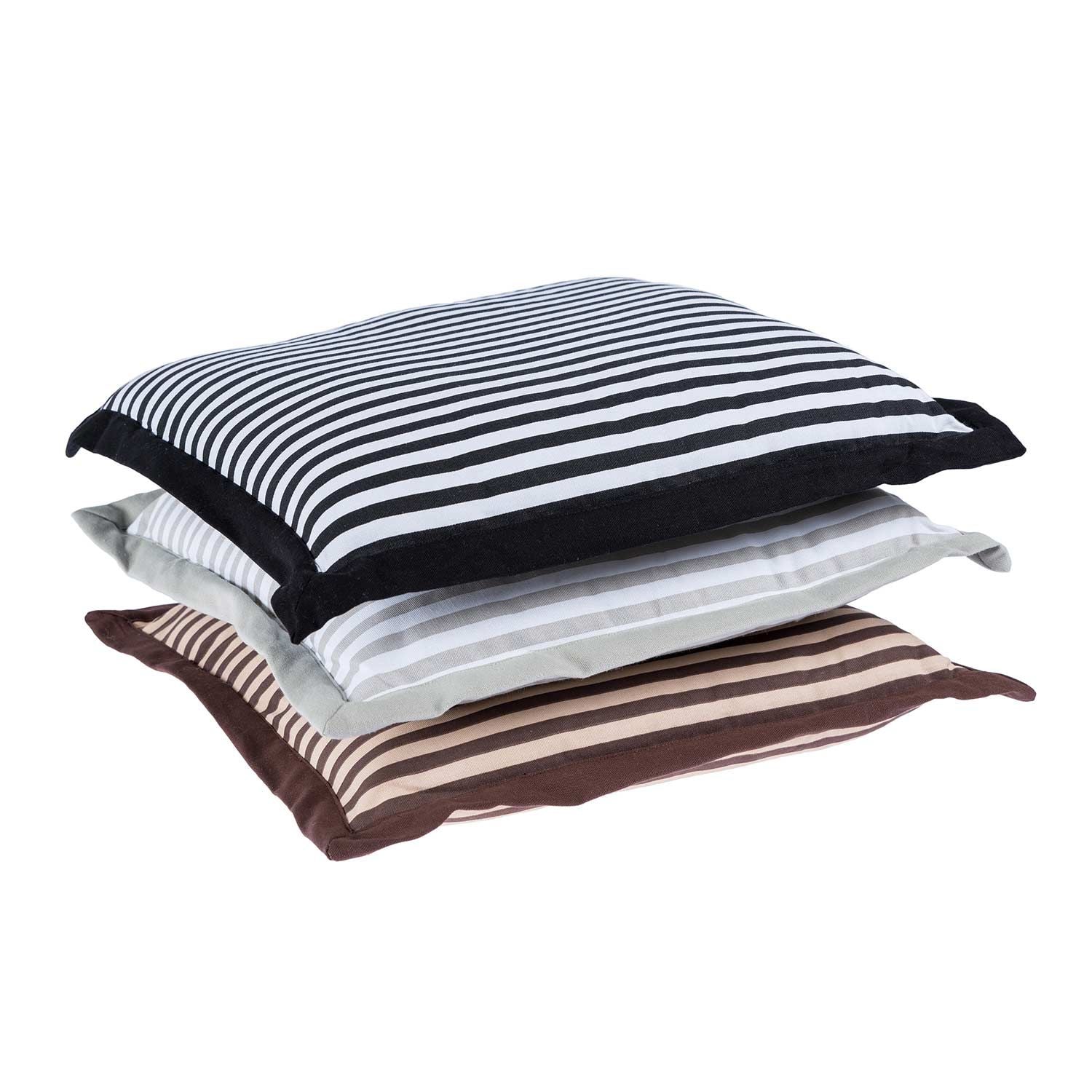 Striped Chair Seat Pad | 40cm x 40cm | Chocolate Brown