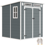 6 X 6 Ft Plastic Garden Shed With Floor, Lockable Doors | Grey