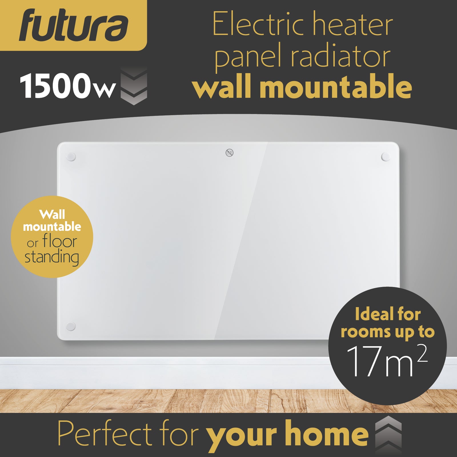 Electric Panel Heater White  Wall Mounted & Free Standing Glass Room Radiator With  Timer Thermostat Control Lot 20 | 1500w | White