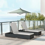 Garden Sun Lounger Rattan Recliner Lounger Chair  Set Of 2