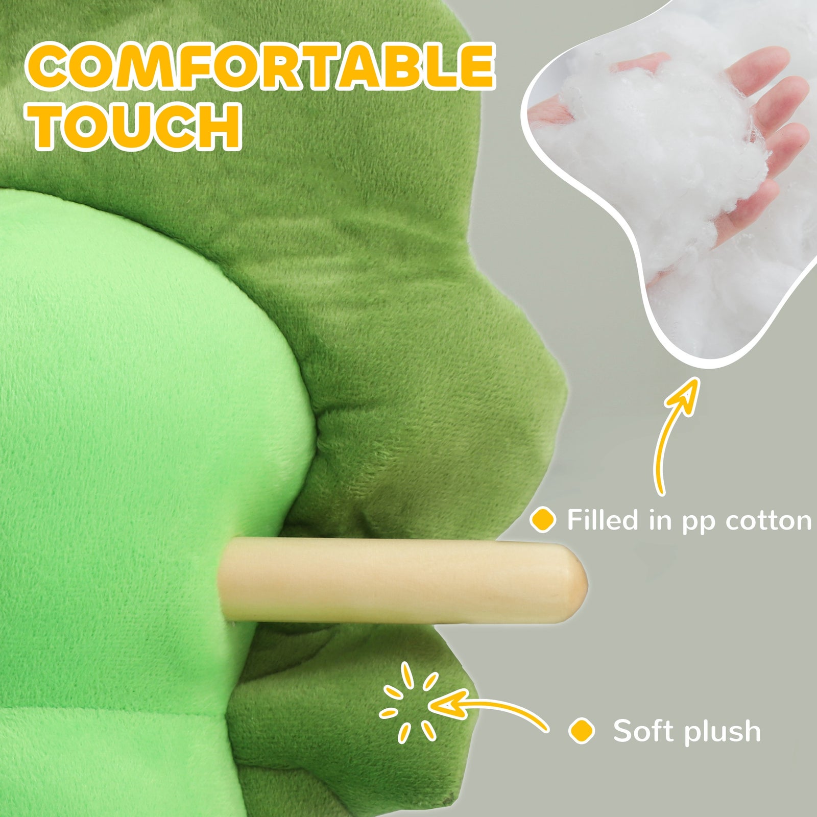 Rocking Horse Dinosaur Design Baby Rocker With Animal Sound, Green