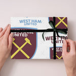 West Ham United FC Gift Wrap, 2 Sheet 2 Tag, Official Product