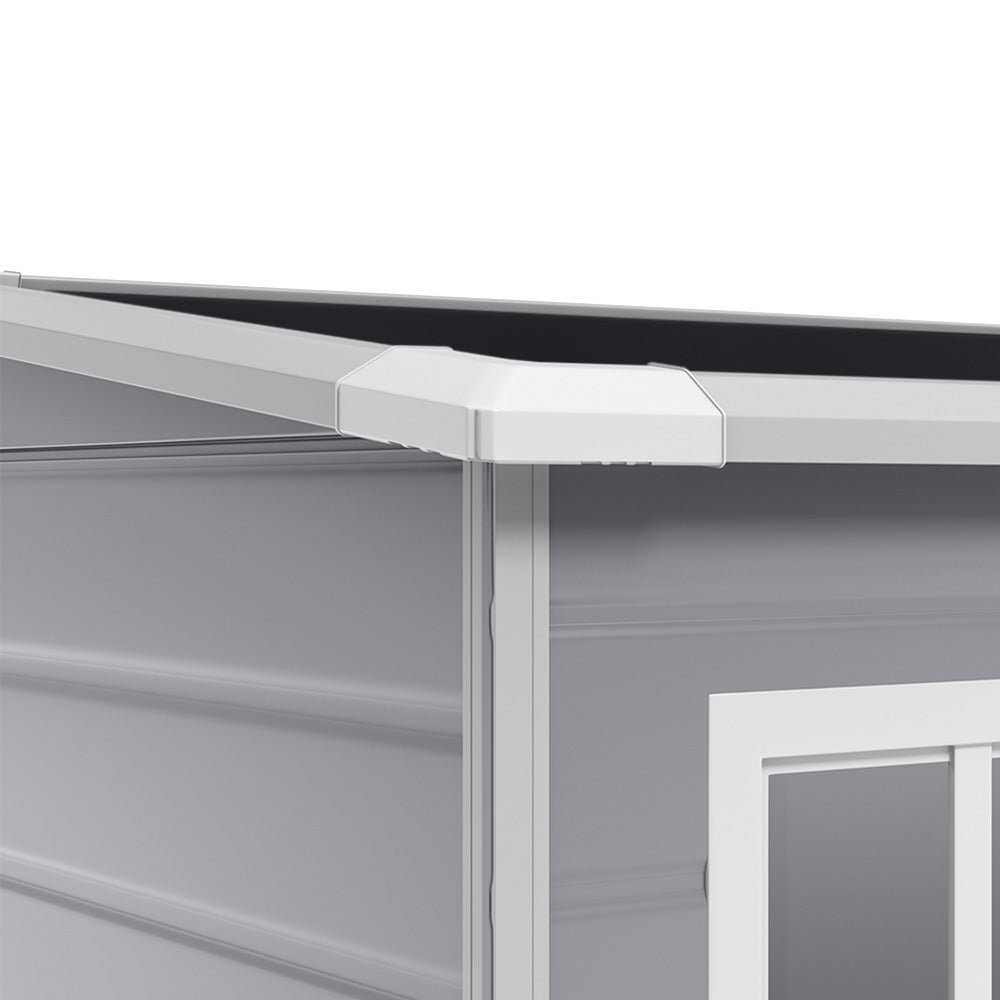 5x4ft Garden Plastic Storage Shed With Lockable Door | Large | Black & Grey