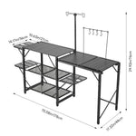 Portable Folding Camping Table, Extendable Aluminium Outdoor Table For Camping, Picnic