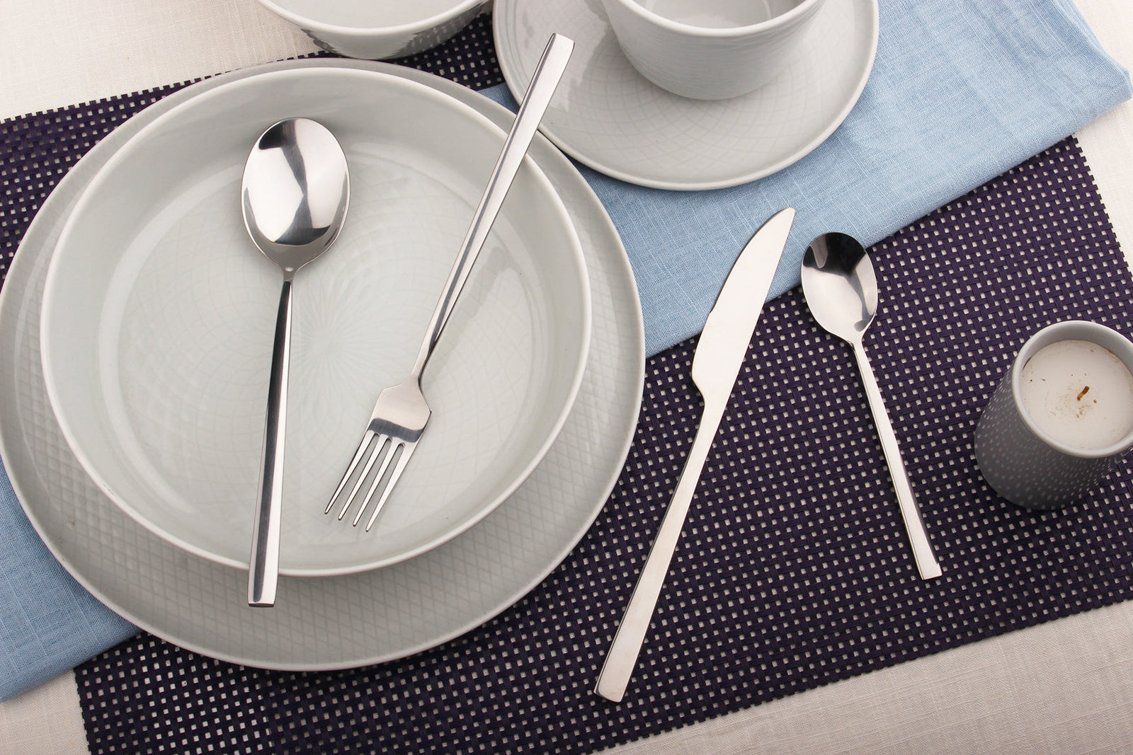 Cutlery Sets Stainless Steel Slim Spoon Fork 32 Piece Set