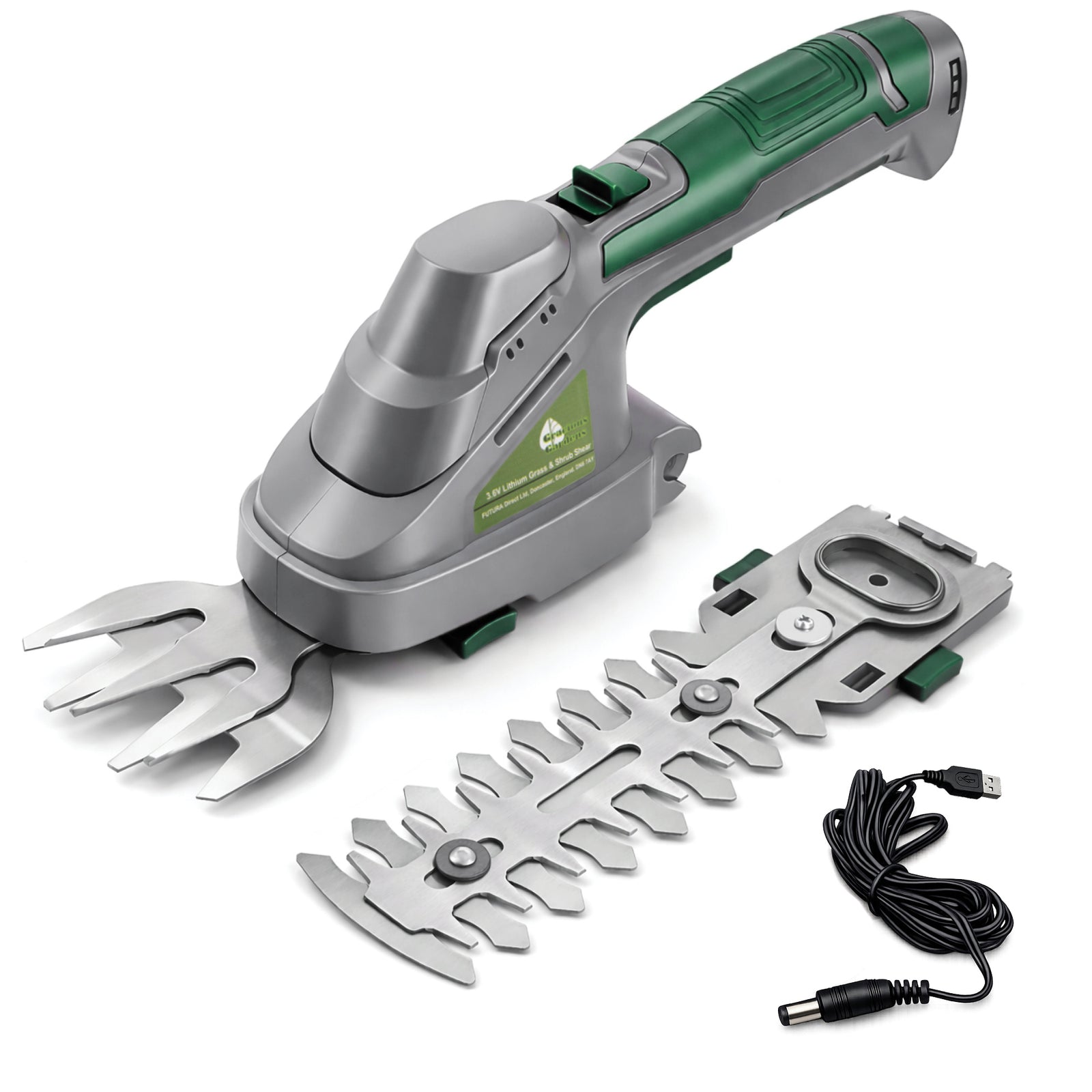 Cordless Handheld Hedge Trimmer 2 In 1 3.6v Li Ion Rechargeable Battery