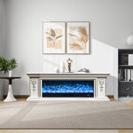 Tv Stand Electric Fireplace With 7 Led Flame Colors, Remote & Wifi Control, 750w/1500w Heater For Rooms Up To 25㎡（with Gold Outline）