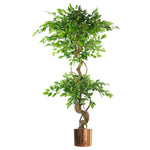 150cm Twisted Trunk Artificial Fruticosa Ficus Tree Copper Planter
