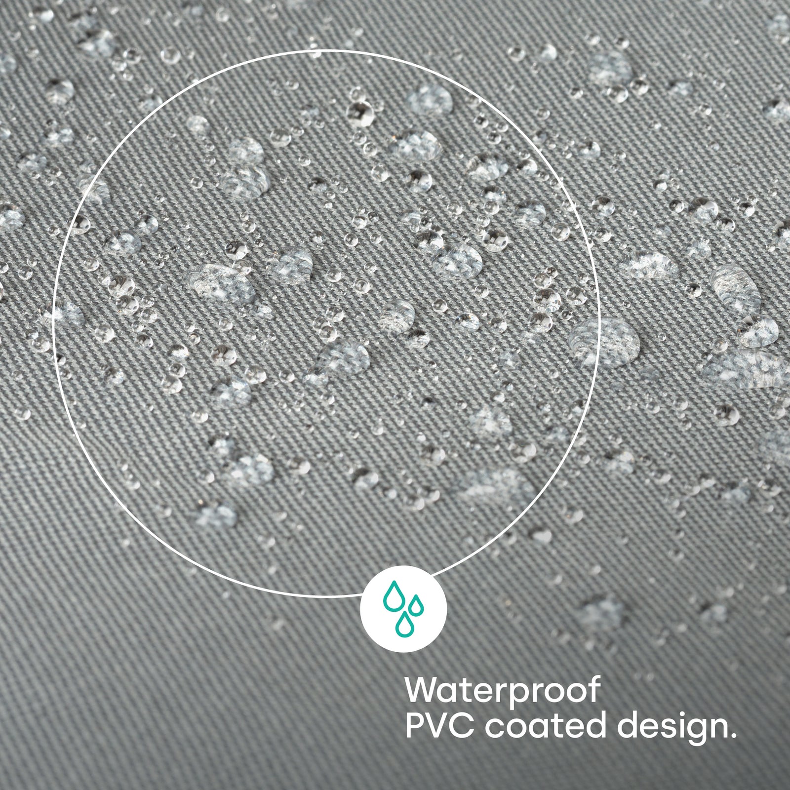 Heavy Duty Round Garden Table Cover - Grey