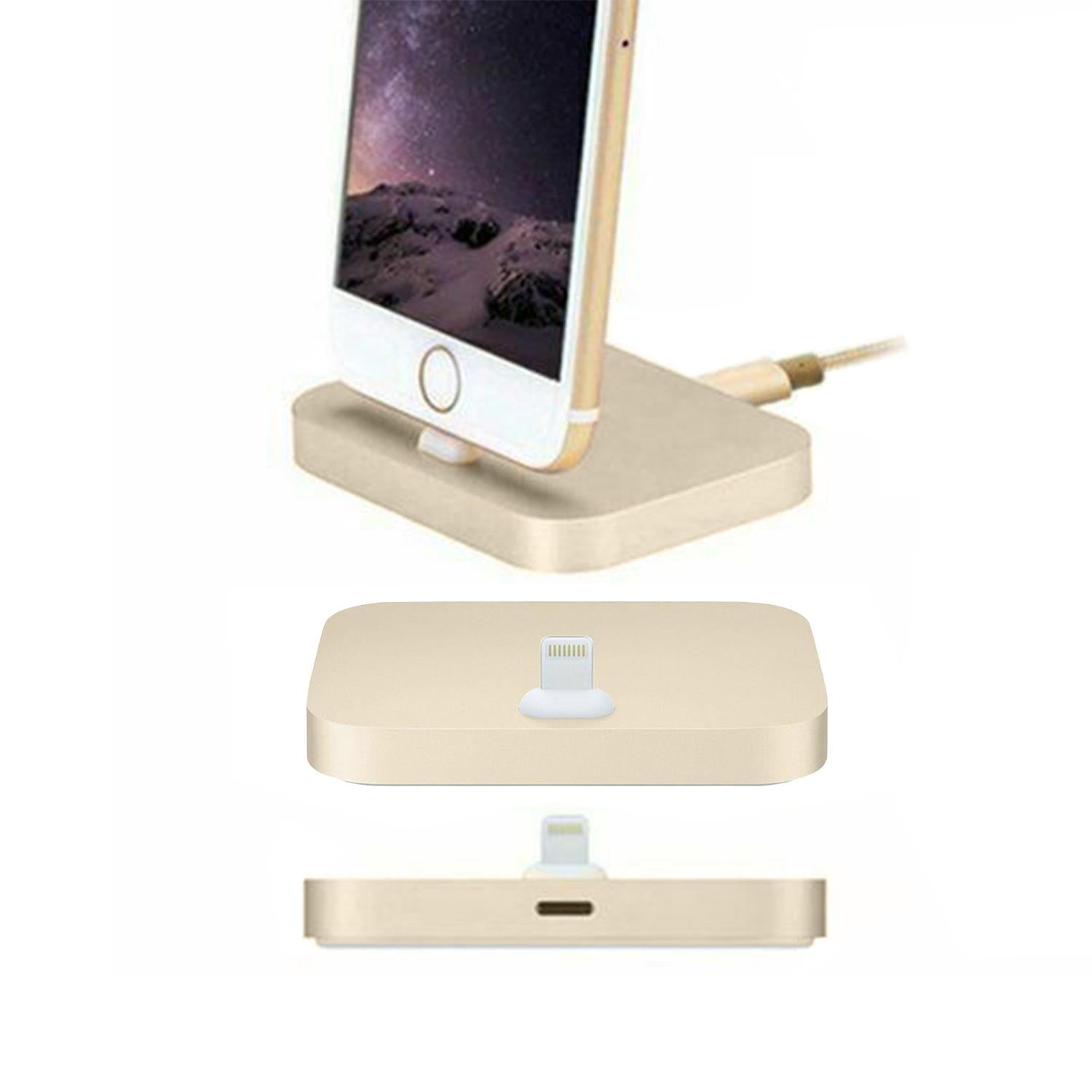 Aluminium Phone Dock Compatible With Eight-pin Devices | Gold