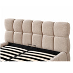 The Maya Upholstered Soft Plush Ottoman Bed Frame | King | Beige