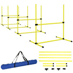 Pawhut 4 Pieces Dog Agility Training Equipment With Carrying Bag, Yellow