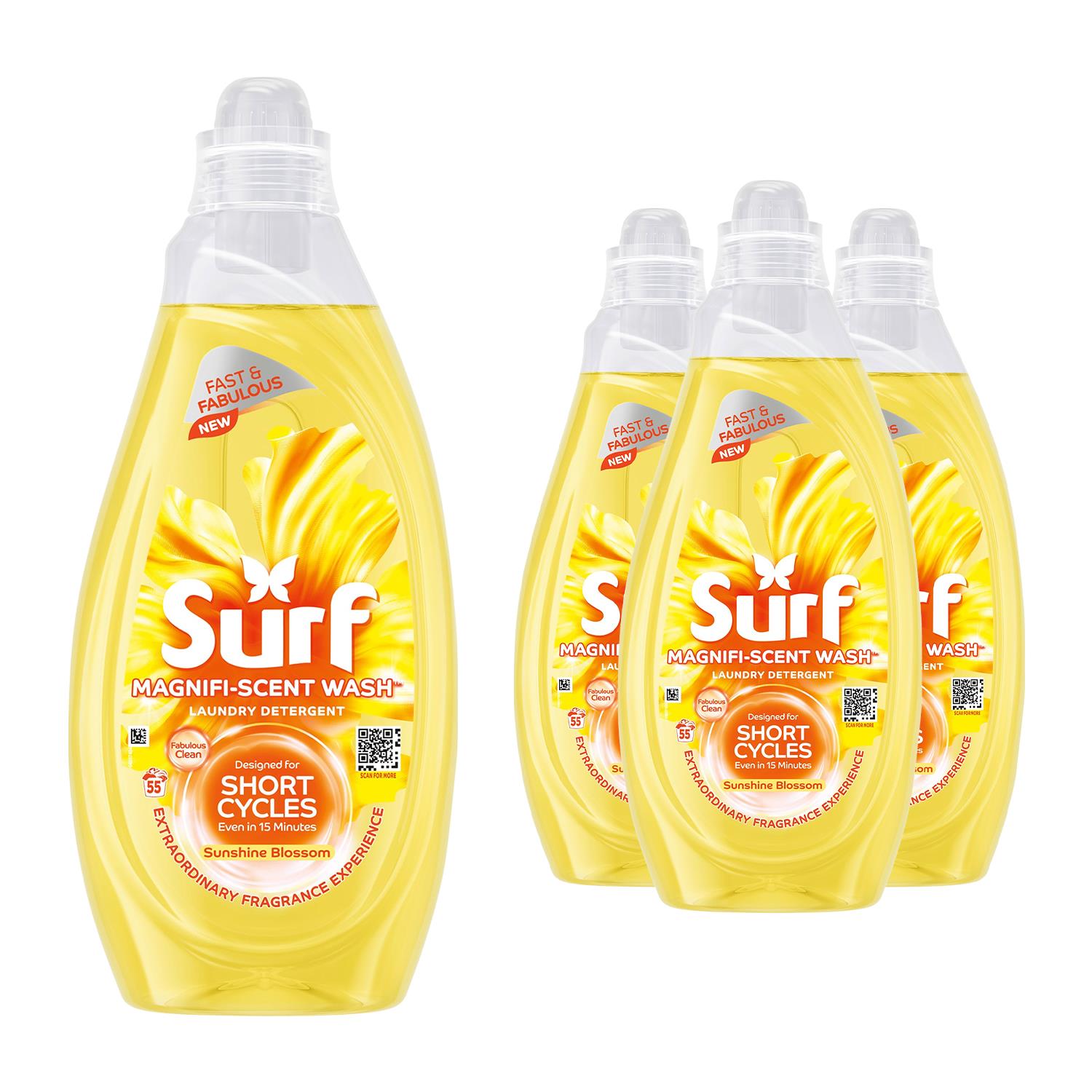 Liquid Laundry Detergent Magnifi-scent Wash Sunshine Blossom 1.485l-55w,4pk