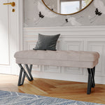 Mid Century Metal Upholstered Bench