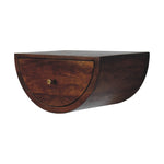 Solid Wood Chestnut Crescent Floating Bedside