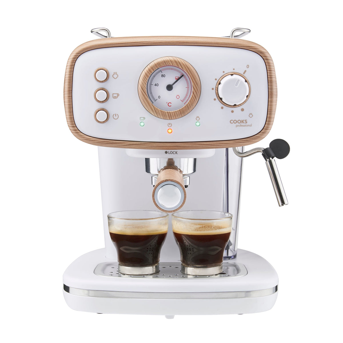 15-bar Retro Espresso Coffee Machine With Steam Wand | White