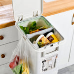 29l Double-layer Rubbish Bin With Sealed Lid, Foot Pedal, And 360° Swivel Wheels, White