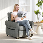 HOMCOM Armchair, Faux Leather Accent Chair With Thicken Cushion