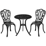 3 Piece Patio Bistro Set Outdoor Table Set | Black