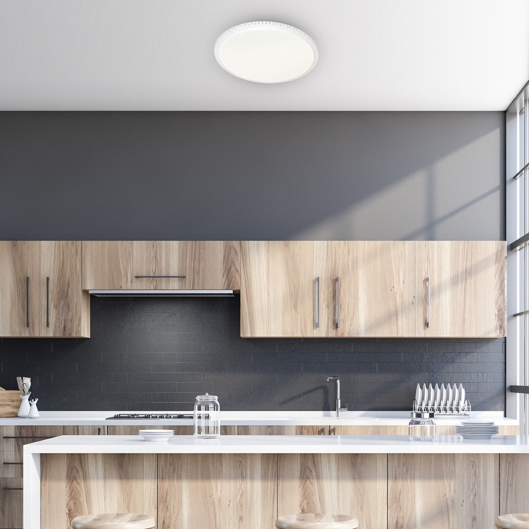 Cruz Led Modern Ceiling Light With Fully Adjustable Brightness And Colour Temperature Via Included Remote Control | 50cm | White
