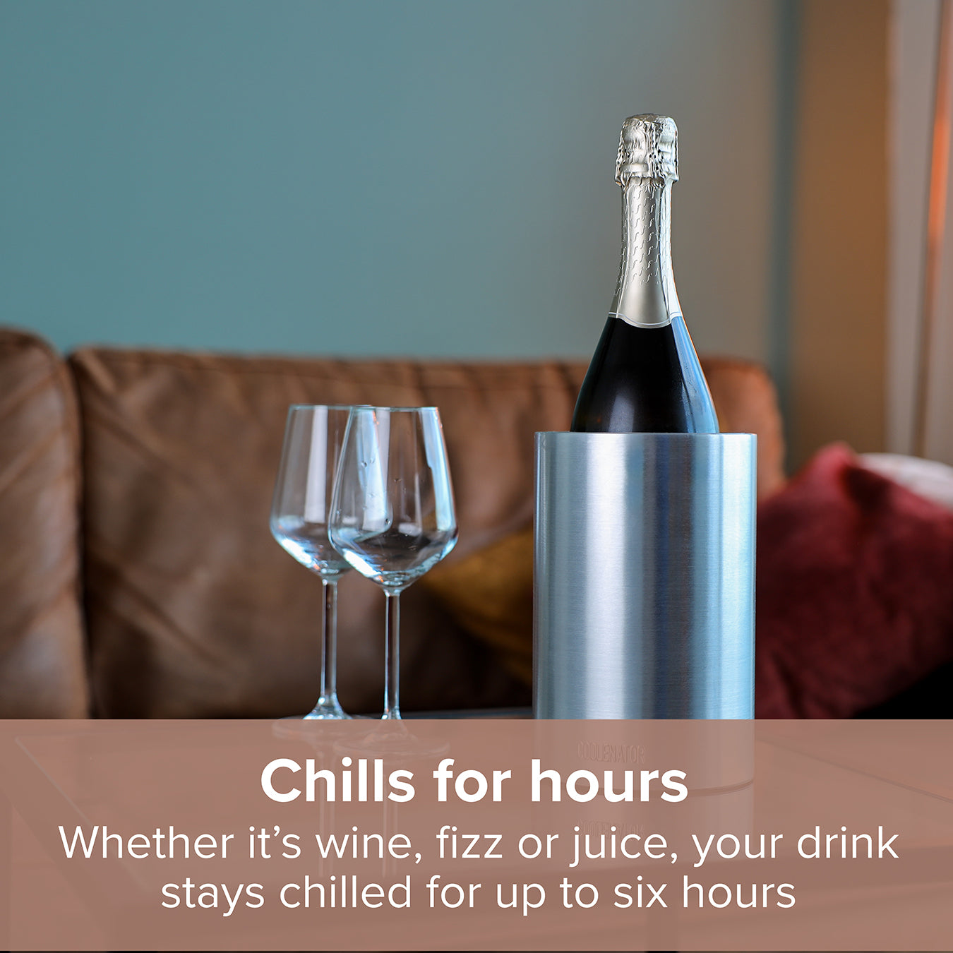 Wine Bottle Cooler – Reusable Ice-free Drink Chiller With Freezer Bullet – Keeps Wine, Prosecco & Champagne Cold For Hours – Fits Most 750ml Bottles | Rose Gold