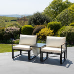 Serano Outdoor 2 Seat Sofa With Centre Table + Stools