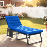 Folding Sun Lounger, Oversized Camping Bed | Set of 1 | Blue