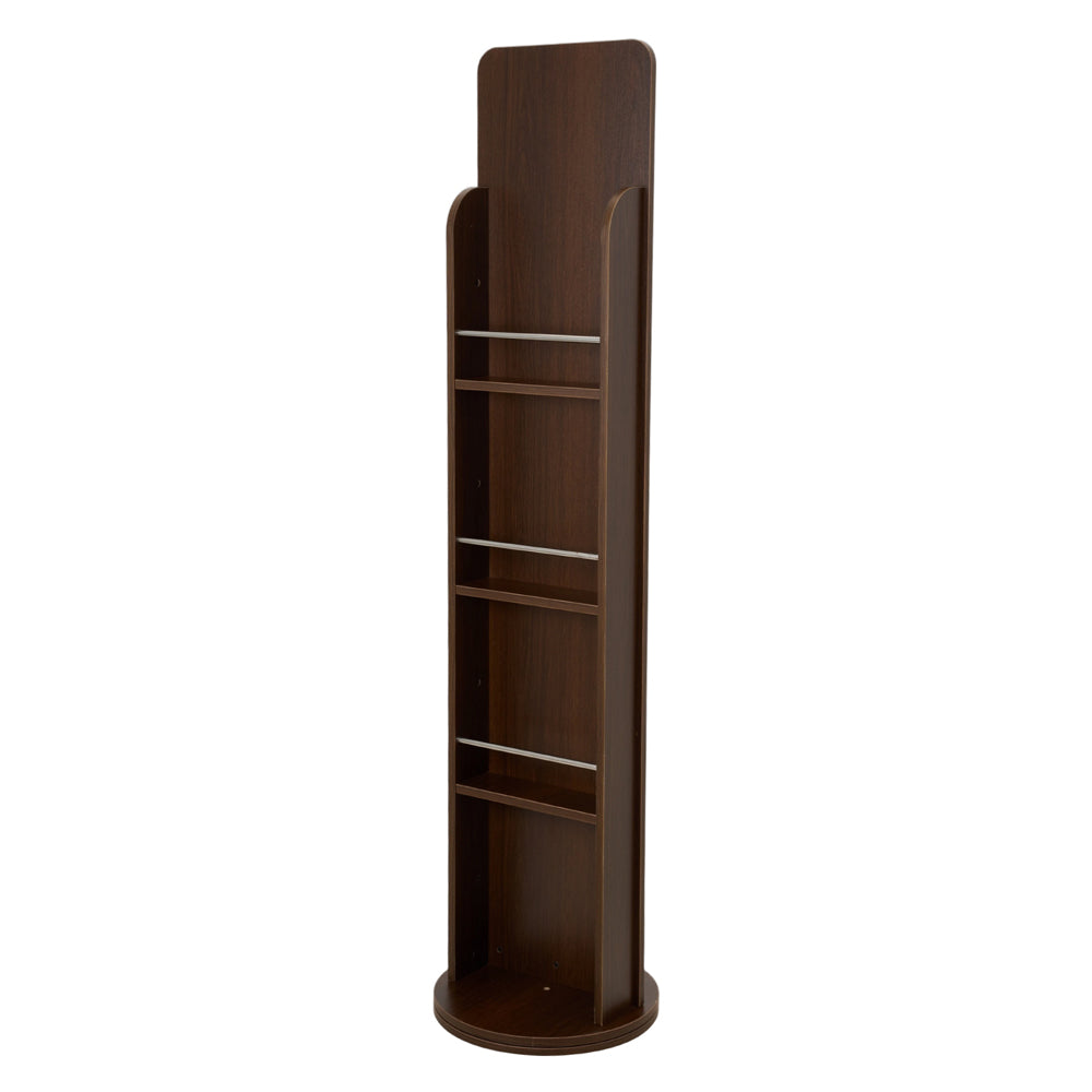 Rotating Full-length Mirror With Magazine Rack,standing Square Mirror | Walnut