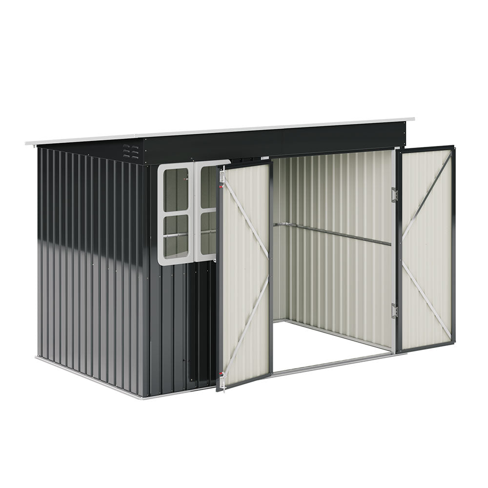 8.5x5.5ft Heavy Duty Outdoor Metal Garden Shed Lockable Weatherproof Storage Shed For Patio Or Backyard