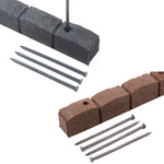 Roman Stone Recycled Rubber Lawn Border Edging | Set of 1 | Brown