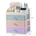 Multi-colour Plastic Makeup Organizer With 3 Drawers
