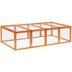 Wooden Rabbit Hutch Cage House W/ Mesh Wire Safety For Outdoor Garden