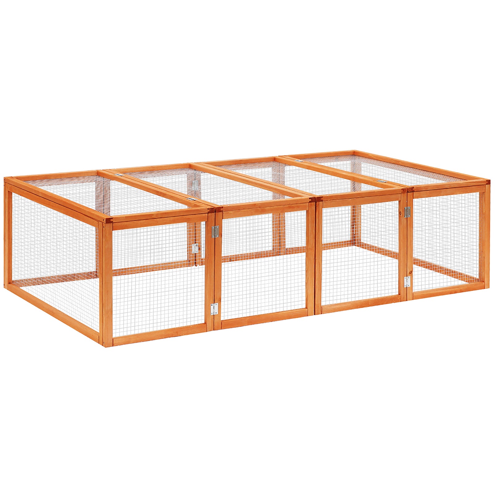 Wooden Rabbit Hutch Cage House W/ Mesh Wire Safety For Outdoor Garden