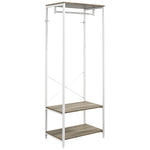 Coat Rack 2-in-1 Clothes Stand With Shoe Storage For Hallway | One Size | Gray