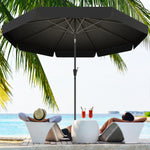 2.7m Patio Umbrella With Crank Garden Parasol | Black
