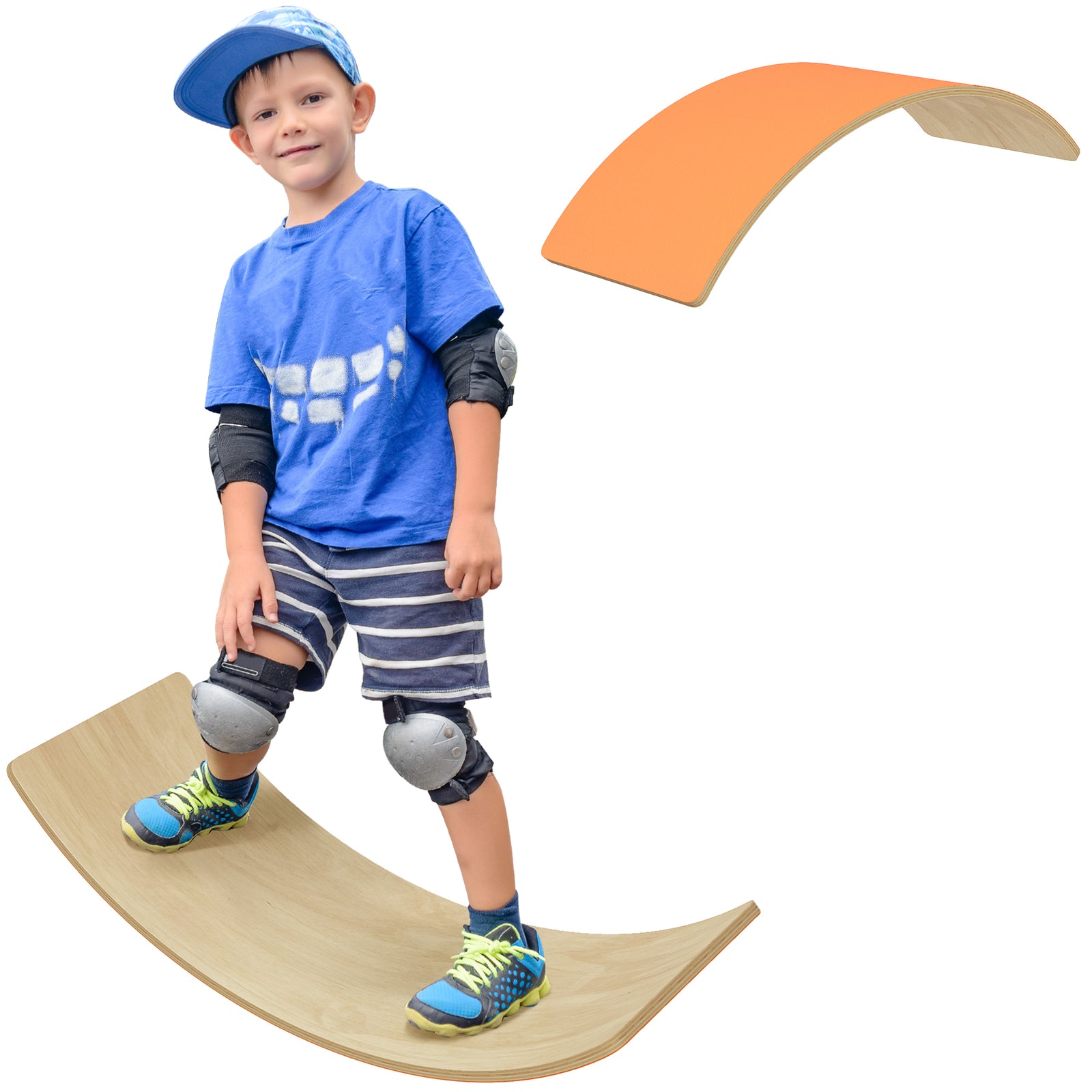 Wooden Balance Board For Kids, Wobble Board With Felt | Orange