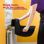 Black Radiator Cat Bed Round Fleece Basket With Foldable Iron Frame