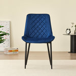 Stylish New York Dining Table Set With 4 Amelia Velvet Chairs | Blue