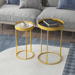 Nesting Coffee Tables Set Of 2, Gold