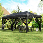 6 X 3m Pop Up Party Tent Canopy With 6 Removable Sidewalls | Black