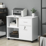 Filing Cabinet Mobile Printer Stand Drawer For A4 Size Files | One Size | White